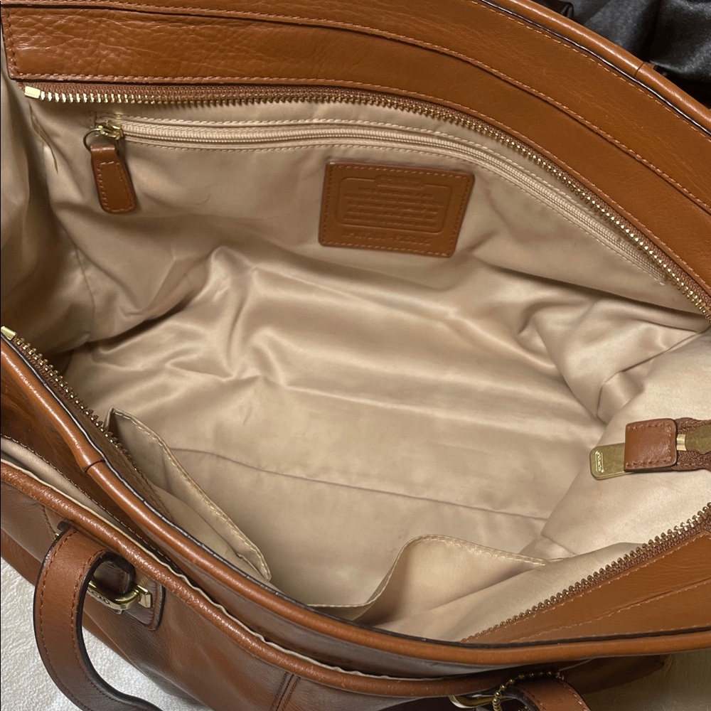 Coach Brown Leather Tote Bag - Picture 10 of 15